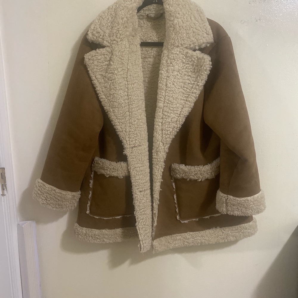 Brown Sherpa collar jacket